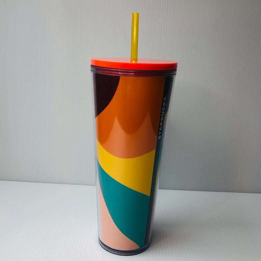 Starbucks 2020 Pride Rainbow Glitter Siren Cold Cup Tumbler Straw Venti Coffee